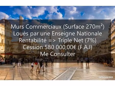 murs commerciaux (loués) - par une enseigne nationale de restauration - rentabilisé triple