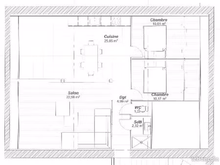 appartement 3 pièces 89 m²