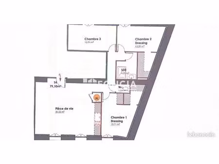 appartement t4 79 m² – 3 chambres – parking inclus