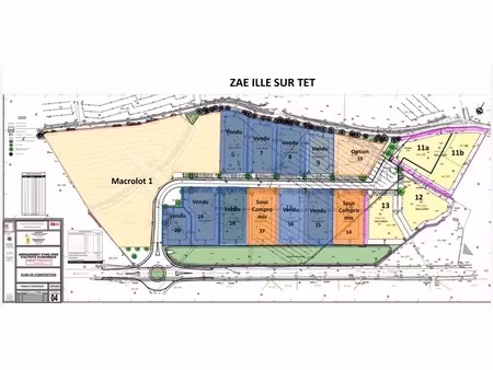 dpt pyrénées orientales (66)  à vendre ille sur tet terrain constructible 1875 m²  plat  v
