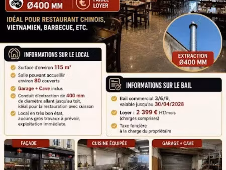 vente locaux professionnels 0 pièces 115 m² à les pavillons-sous-bois (93320)  110 000 €