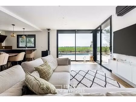 maison contemporaine avec piscine et vue dégagée à merville