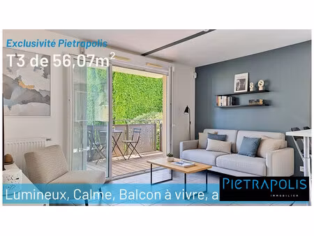 t3 de 56m² en excellent état avec grand balcon prêt à vivre