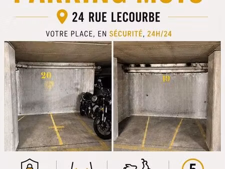 place moto / scooter sécurisée – paris 15e – rue lecourbe