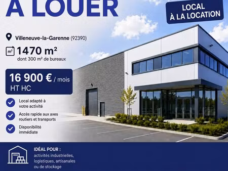 location local d’activités villeneuve-la-garenne 92390 1470m²