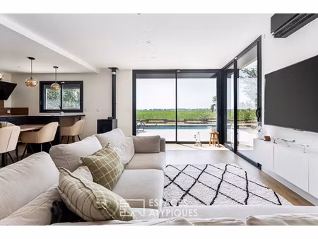 maison contemporaine avec piscine et vue dégagée à merville
