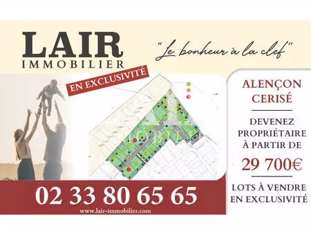 terrains à bâtir à vendre en exclusivité à cerisé - réf 11442
