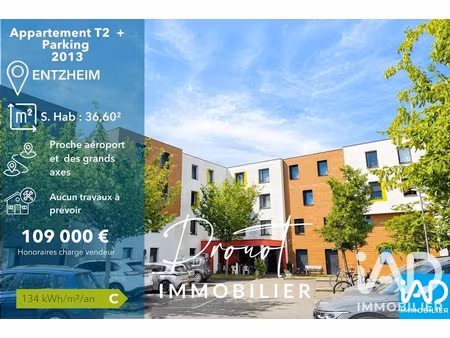 vente appartement 2 pièces 36 m² à entzheim (67960)  109 000 €