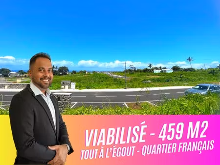 terrain à bâtir 459 m² – vue mer  viabilisé – quartier f
