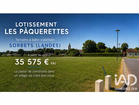 vente terrain à bâtir 828 m²