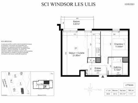 location meublée appartement 2 pièces 43.2 m² à les ulis (91940)  995 €