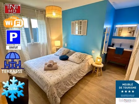appartement t3 rdj pmr 69m² 2021 au calme - garage / terrasse / air conditionné / jardin