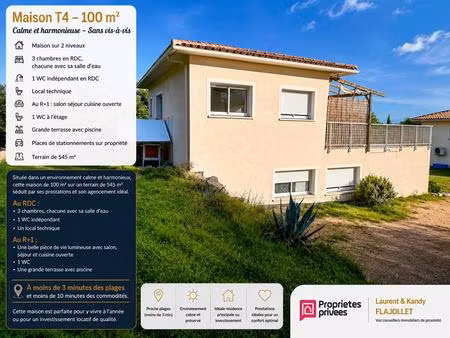 villa de 100 m2 avec piscine proche des plages - lecci (20137) - corse du sud - france