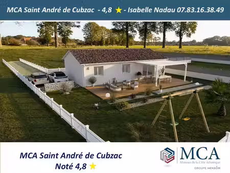 vente maison 4 pièces 80 m² abzac (33230)