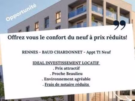 vente appartement t1 à rennes beaulieu (35000) : à vendre t1 / 22m² rennes beaulieu
