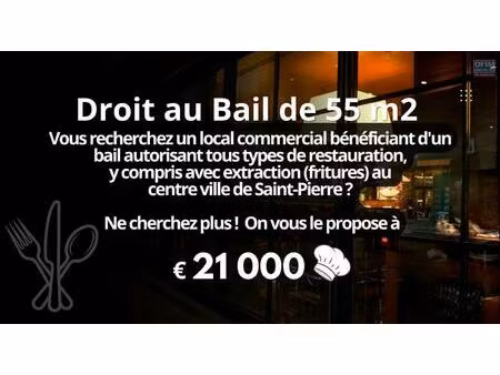 ️ le local que tous les porteurs de projets recherchent ! droit au bail à céder pour 21 00