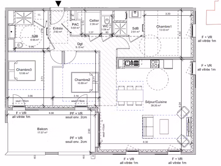 vente appartement 4 pièces 97 m² à vif (38450)  369 870 €