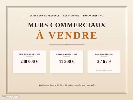 murs commerciaux à vendre