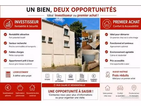 studio 2 pièces 27 m²