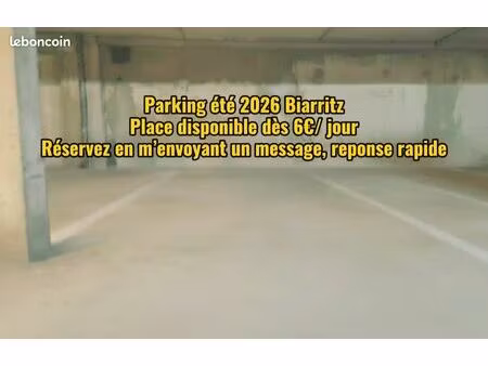 parking biarritz - été 2026