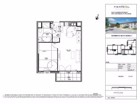 appartement 2 pièces 46 m²