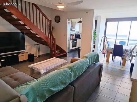 t4 duplex meublé 85m² – vue océan – terrasse – parking privatif – bellepierre