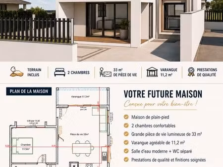 terrain + maison 200 000 euros