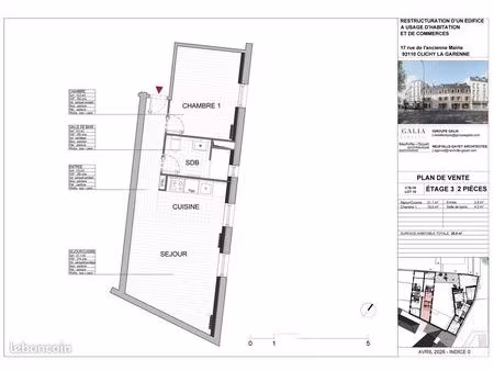appartement 2 pièces 39 m²