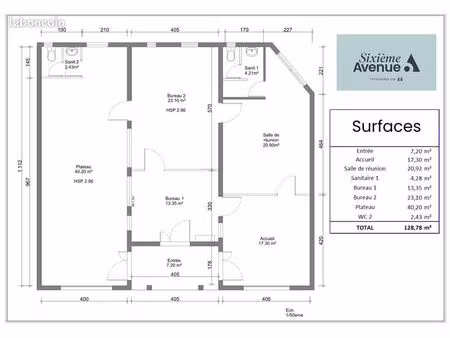 local commercial 128 m²