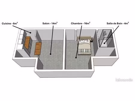 t2 meublé – 40 m² – gare d'épernon à pied