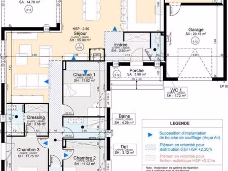 projet de construction d'une maison lyre de 118 m² avec terrasse couverte à pujaudran (32)