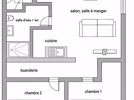 appartement t3 avec terrasse et parking