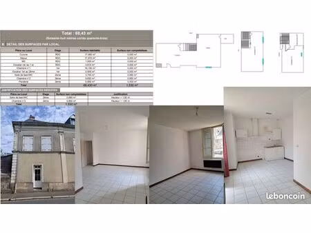 68m² appartement indépendant st georges sur loire