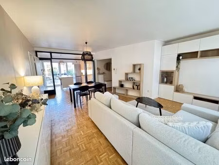 t3 meublé premium 72 m² – 2 chambres – 2 parkings – refait à neuf – métro direct gare roue