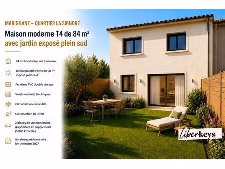 maison moderne t4 de 84m2 avec jardin à marignane – disponible 1er trimestre 2027