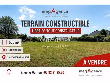 en vente terrain constructible 4 7 ares – 76 500 € |saint-georges-du-bois