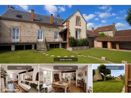 demeure familiale en pierre 190m² • 5 ch  s.sol total  terrasse  sans vis-à-vis  cheminée 
