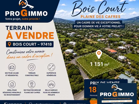 ? terrain constructible de 1 151 m² à bois court – un cad