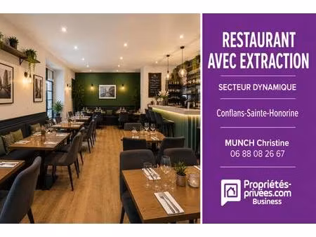 conflans ste honorine - beau restaurant 70 couverts  secteur dynamique