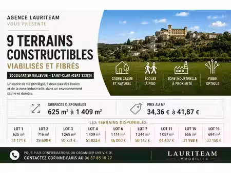 terrain constructible neuf à vendre