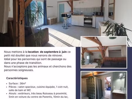 location studio septembre a juin