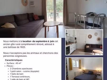 location septembre a juin