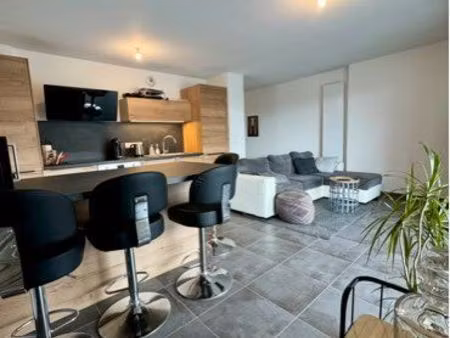 t2 meublé 49 m² – grand balcon 15 m² – garage + parking – cernay (rives de la thur)