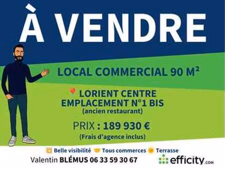 vente bureaux et commerces à lorient centre ville (56100) : à vendre / 90m² lorient centre