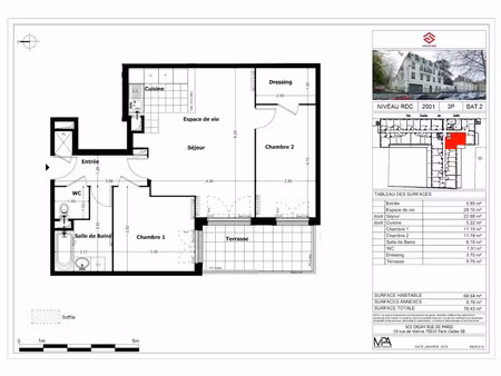 location appartement 3 pièces 69 m² à orsay (91400)  1 214 €