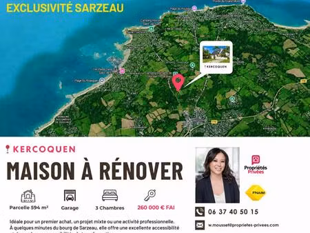 maison à rénover à 3 minutes du bourg de sarzeau - potentiel de transformation professionn