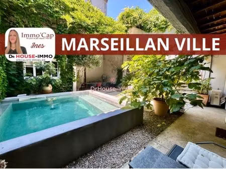 maison de village de prestige de 7 pièces à marseillan avec piscine et garage