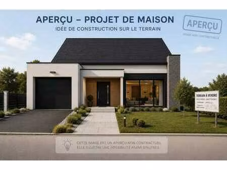 terrain 1100m² à vendre - 45m de façade