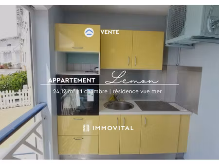 à vendre studio avec petite vue mer résidence sécurisée
