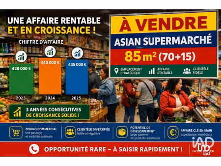 vente commerce 85 m² pantin (93500)